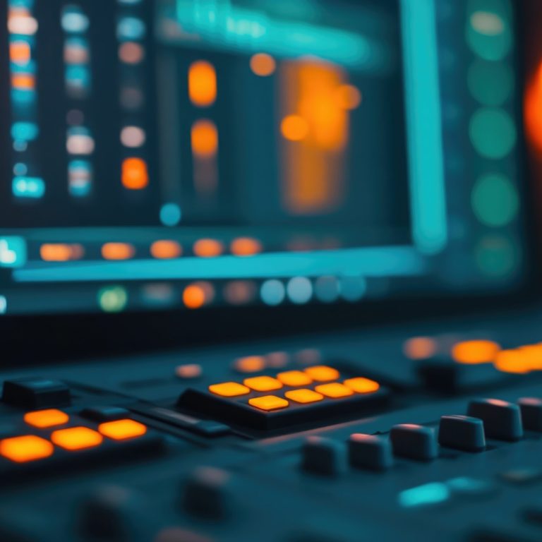 Close up view of a computer screen streaming a digital worship service with multimedia graphics and visuals playing alongside the live sermon broadcast